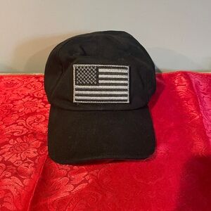Condor Black Tactical Hunting Mesh Strapback Cap Hat w/ American Flag Patch